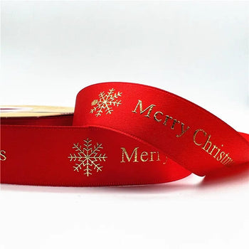 5yards 1inch 25mm Christmas Ribbon Printed Christmas Polyester Ribbon For Handmade Design Christmas Decoration DIY Gift Packing Design & Casa 13 25mm x 5yards 