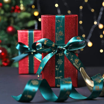 5yards 1inch 25mm Christmas Ribbon Printed Christmas Polyester Ribbon For Handmade Design Christmas Decoration DIY Gift Packing Design & Casa 