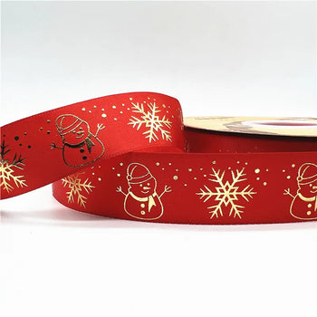 5yards 1inch 25mm Christmas Ribbon Printed Christmas Polyester Ribbon For Handmade Design Christmas Decoration DIY Gift Packing Design & Casa 19 25mm x 5yards 