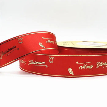 5yards 1inch 25mm Christmas Ribbon Printed Christmas Polyester Ribbon For Handmade Design Christmas Decoration DIY Gift Packing Design & Casa 23 25mm x 5yards 