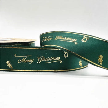 5yards 1inch 25mm Christmas Ribbon Printed Christmas Polyester Ribbon For Handmade Design Christmas Decoration DIY Gift Packing Design & Casa 24 25mm x 5yards 