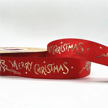 5yards 1inch 25mm Christmas Ribbon Printed Christmas Polyester Ribbon For Handmade Design Christmas Decoration DIY Gift Packing Design & Casa 29 25mm x 5yards 