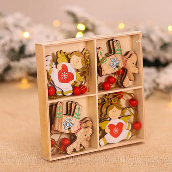 9/12pc Christmas Gnomes Wooden Pendant Christmas Tree Hanging Oranment Navidad New Year 2024 Gift Xmas Decorations for Home Noel Design & Casa 12pcs style E 