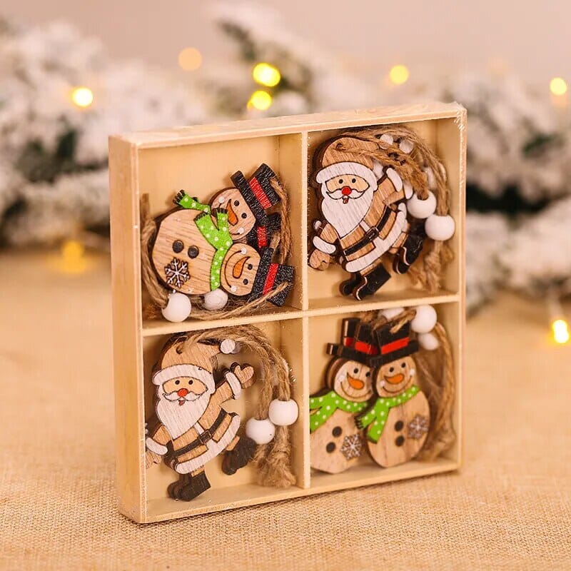 9/12pc Christmas Gnomes Wooden Pendant Christmas Tree Hanging Oranment Navidad New Year 2024 Gift Xmas Decorations for Home Noel Design & Casa 12pcs style F 