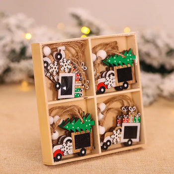 9/12pc Christmas Gnomes Wooden Pendant Christmas Tree Hanging Oranment Navidad New Year 2024 Gift Xmas Decorations for Home Noel Design & Casa 12pcs style G 