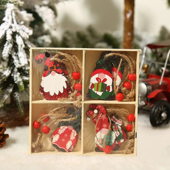 9/12pc Christmas Gnomes Wooden Pendant Christmas Tree Hanging Oranment Navidad New Year 2024 Gift Xmas Decorations for Home Noel Design & Casa 9pcs style A 