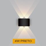 Arandela de Parede Externa em LED Á prova d'água Arandela 01 - Arandela de Parede Externa em LED Á prova d'água Minha loja Preto 4W 