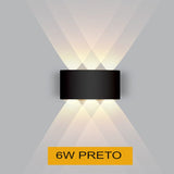 Arandela de Parede Externa em LED Á prova d'água Arandela 01 - Arandela de Parede Externa em LED Á prova d'água Minha loja Preto 6W 