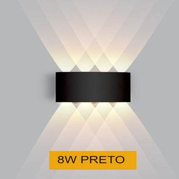 Arandela de Parede Externa em LED Á prova d'água Arandela 01 - Arandela de Parede Externa em LED Á prova d'água Minha loja Preto 8W 