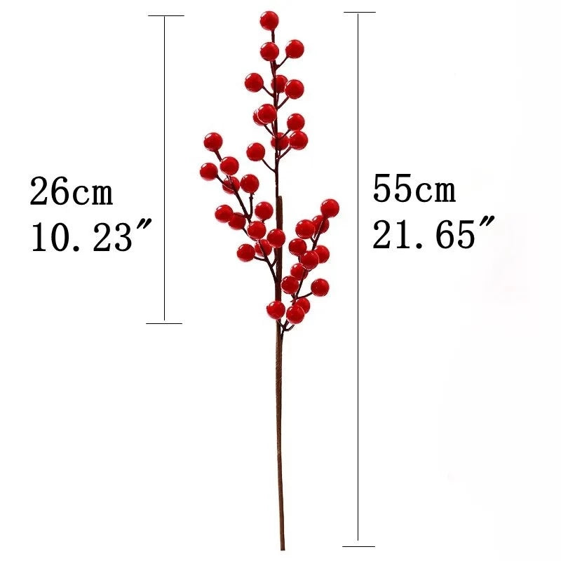 Arranjo de Flores Artificiais Decoração de Natal Natal 05 - Arranjo de Flores Artificiais Decoração de Natal Design & Casa 3 Galhos 