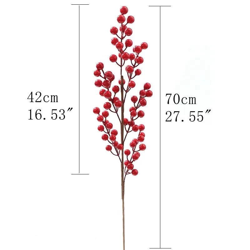 Arranjo de Flores Artificiais Decoração de Natal Natal 05 - Arranjo de Flores Artificiais Decoração de Natal Design & Casa 6 Galhos 