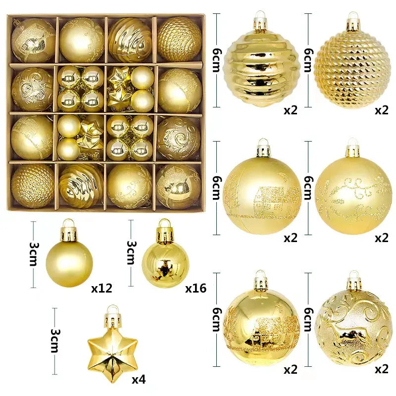 Bolas de Natal Variadas - Kit com 44 Unidades Natal 08 - Bolas de Natal Variadas - Kit com 44 Unidades Design & Casa 