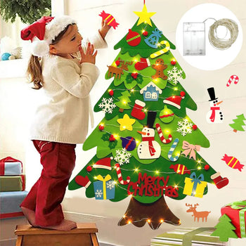 DIY Felt Christmas Tree Christmas Decoration for Home Navidad 2022 New Year Christmas Ornaments Santa Claus Xmas Kids Gifts Design & Casa 