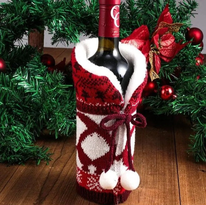 FengRise Christmas Decorations for Home Santa Claus Wine Bottle Cover Snowman Stocking Gift Holders Xmas Navidad Decor New Year Design & Casa Bow 4 China 