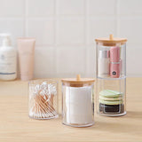 Kit de Acrílico Porta Algodão e Porta Cotonete Organização 04 - Kit de Acrílico Porta Algodão e Porta Cotonete Design & Casa 