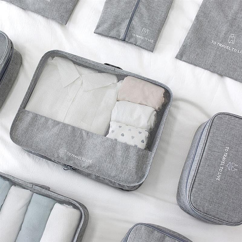 Kit de Bolsa Organizadora de Mala Para Viagem Kit de Bolsas Organizadoras á Prova D'água (+3 de Brinde) Minha loja 