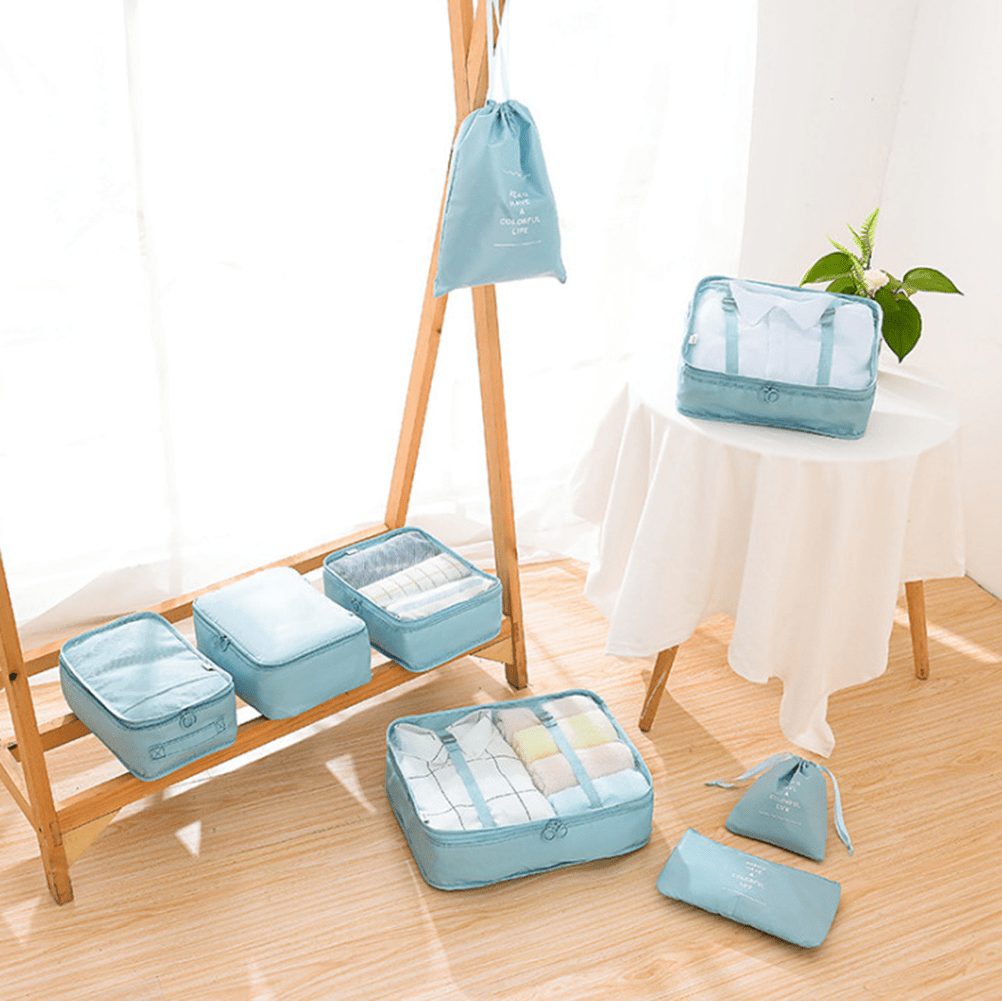 Kit de Bolsa Organizadora de Mala Para Viagem Kit de Bolsas Organizadoras á Prova D'água (+3 de Brinde) Minha loja 