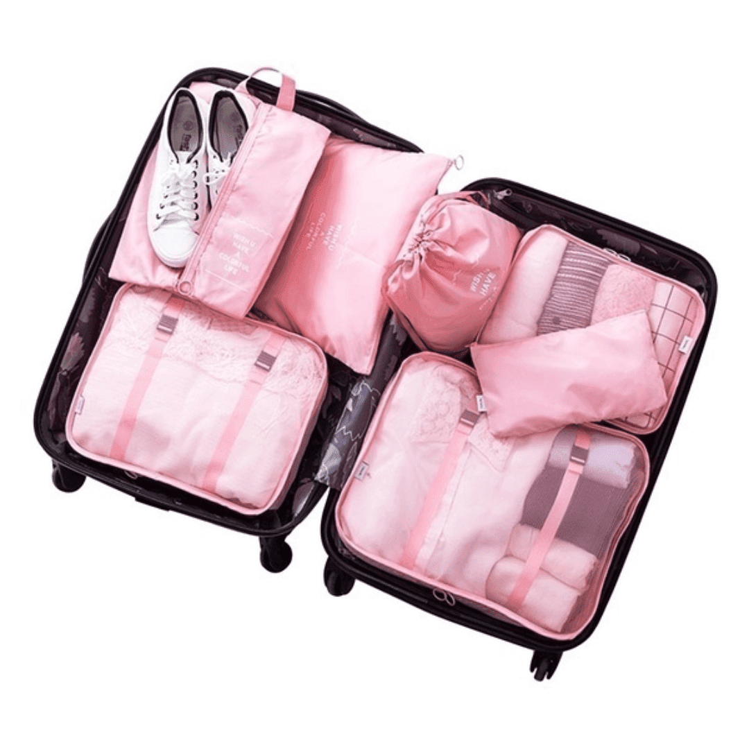 Kit de Bolsa Organizadora de Mala Para Viagem Kit de Bolsas Organizadoras á Prova D'água (+3 de Brinde) Minha loja 