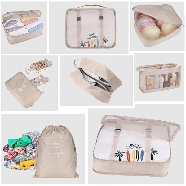 Kit de Bolsa Organizadora de Mala Para Viagem Kit de Bolsas Organizadoras á Prova D'água (+3 de Brinde) Minha loja 