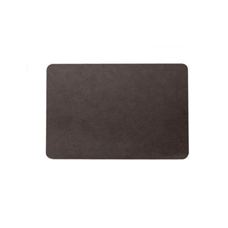 Light Luxury Solid Leather Placemat Coffee Brown PU Table Mat Waterproof Oilproof Heat-Insulated Plate Bowl Pad Table Decor 0 Minha loja C 40cmx30cm 