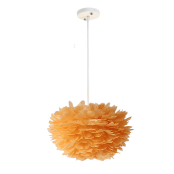 Luminária Pendente de Plumas Moderno Fofo Pendente 14 - Luminária Pendente de Plumas Moderno Fofo Minha loja Laranja 30cm 