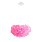 Luminária Pendente de Plumas Moderno Fofo Pendente 14 - Luminária Pendente de Plumas Moderno Fofo Minha loja Pink 30cm 