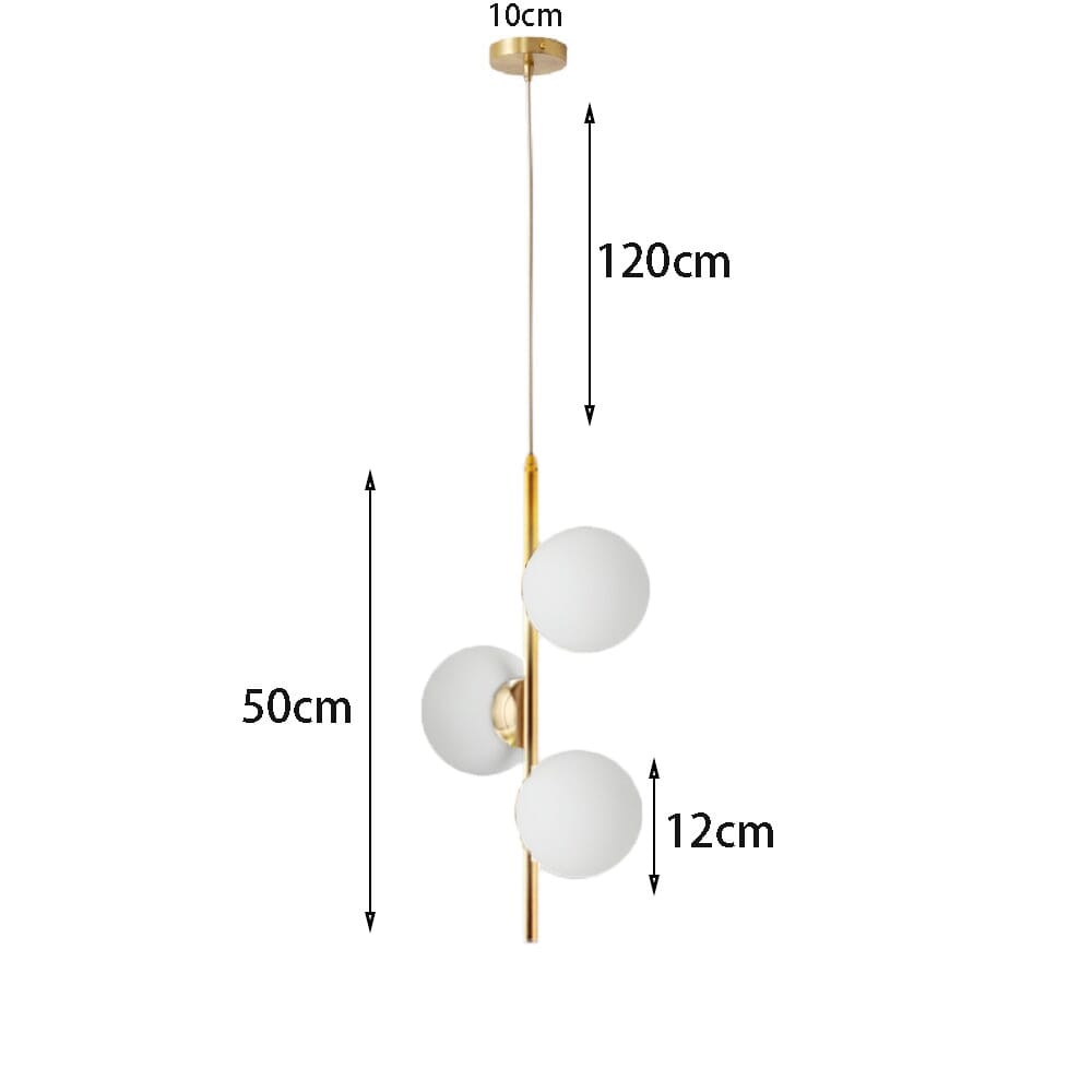 Luminária Pendente Moderna Globo de Vidro Pendente 13 - Luminária Pendente Moderna Globo de Vidro Minha loja 3 Globos Branco Frio 