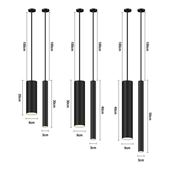 Luminária Pendente Moderna Tubo Metálico Pendente 08 - Luminária Pendente Moderna Tubo Metálico Minha loja 