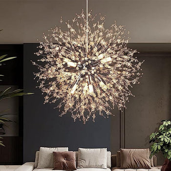 Lustre Pendente Moderno Dente de Leão Aço Inoxidável L09 - Lustre Pendente Moderno Fogos de Artifício Aço Inoxidável Minha loja 