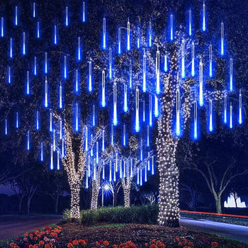 Luzes de Natal Chuva de Meteoro LED Á Prova D'água Natal 18 - Luzes de Natal Chuva de Meteoro LED Á Prova D'água Design & Casa Azul 30cm 