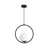 Pendente Luminária Globo de Vidro Pendente 06 - Pendente Luminária Globo de Vidro Minha loja A (D15cm) Neutra Preto