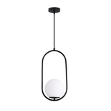 Pendente Luminária Globo de Vidro Pendente 06 - Pendente Luminária Globo de Vidro Minha loja B (D15cm) Neutra Preto