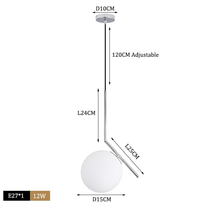 Pendente Luminária Globo de Vidro Pendente 06 - Pendente Luminária Globo de Vidro Minha loja D Cromado 15cm Neutra 