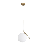 Pendente Luminária Globo de Vidro Pendente 06 - Pendente Luminária Globo de Vidro Minha loja E (D15cm) Neutra Dourado