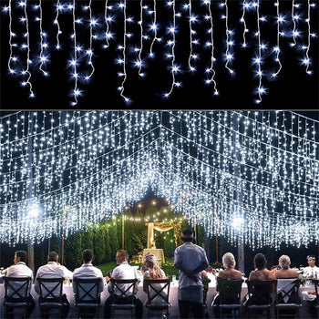 Pisca Pisca Externo Cascata Decoração de Natal Natal 21 - Pisca Pisca Externo Cascata Decoração de Natal Design & Casa Branco 