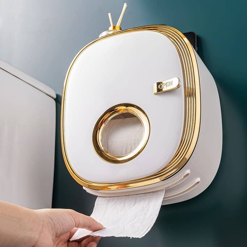 Porta Papel Higiênico de Parede Suporte Papel Higiênico Polihousi Porta Papel Higiênico de Parede Suporte Papel Higiênico Polihousi Design & Casa Dourado 