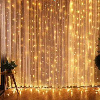 USB Festoon String Light Fairy Garland Curtain Light Christmas Light Christmas Decor For Home Ramadan Decorative New Year Lamp Design & Casa warm white 1MX3M 100LED 
