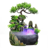 Wealth Feng Shui Company Office Tabletop Ornaments Desktop Flowing Water Waterfall Fountain With Color Changing LED Lights Spray 0 Design & Casa Led Spray 110V US Plug 